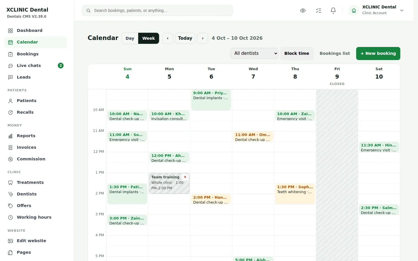 The LeadsCMS calendar