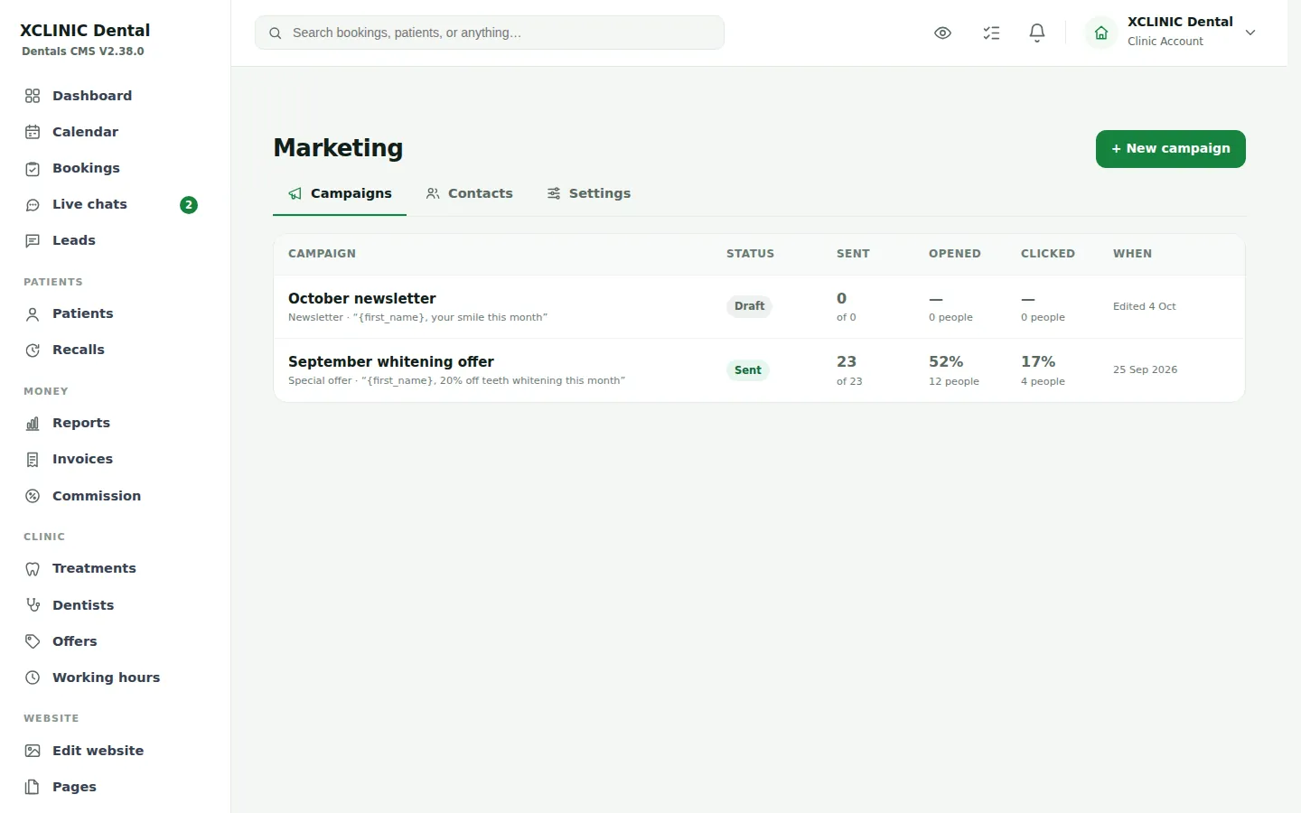 Email campaigns in LeadsCMS